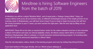 MindTree is Conducting Off Campus Drive for 2019 Pass outs. Mindtree Off Campus Requirement 2019 batch.Eligiblity,Result,salary.