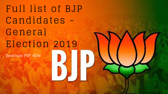 Full list of BJP Candidates Downlode PDF